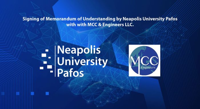 Signing of Memorandum of Understanding of Neapolis University in Cyprus with MCC & Engineers LLC